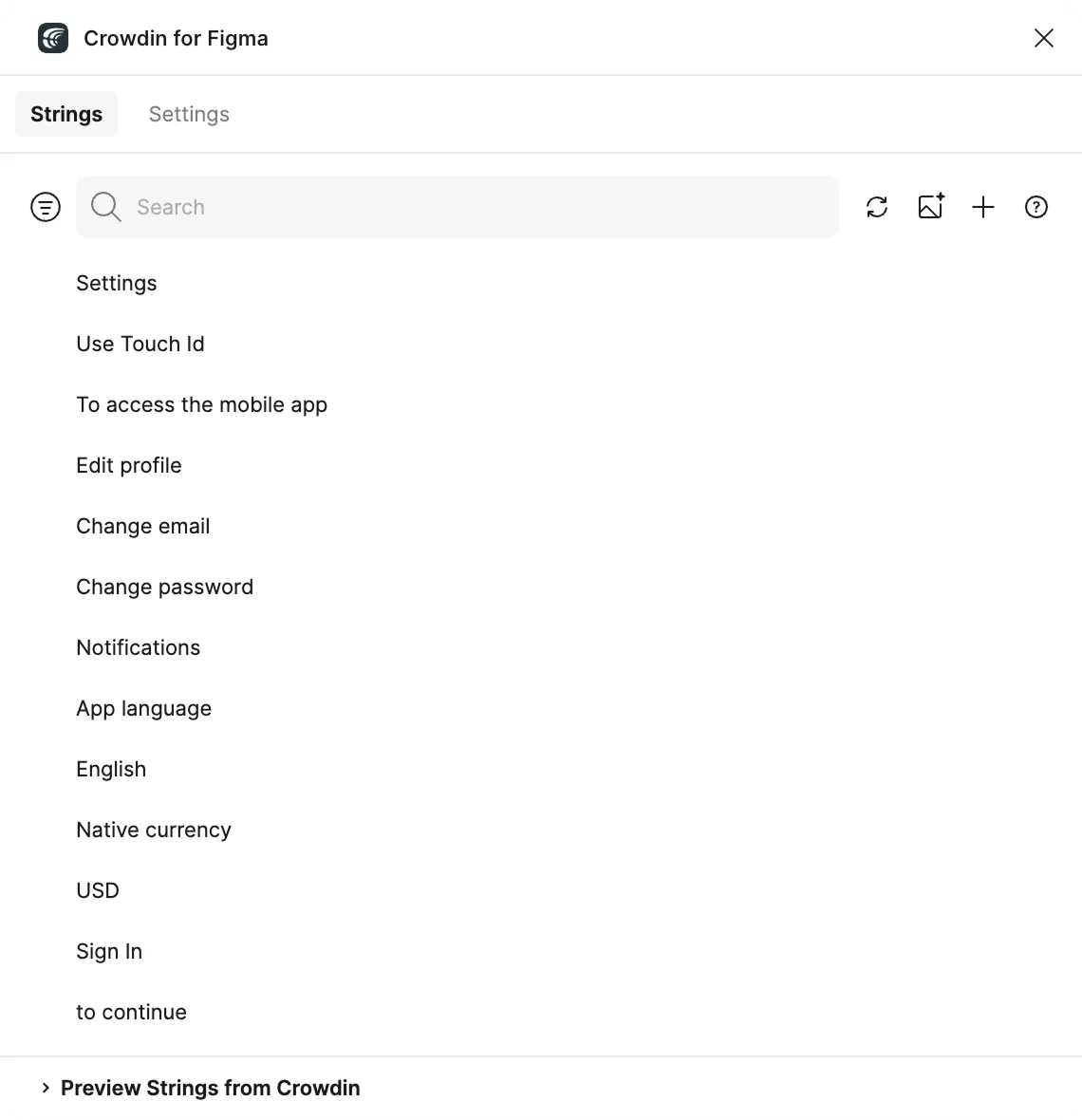 Figma Plugin Strings Tab